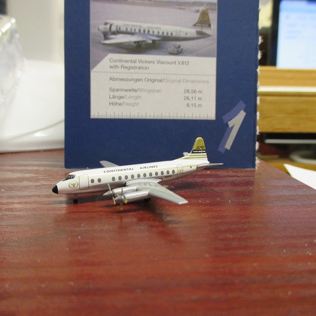 Contenental Airlines Vickers Viscount V.812 N274V - Herpa from set