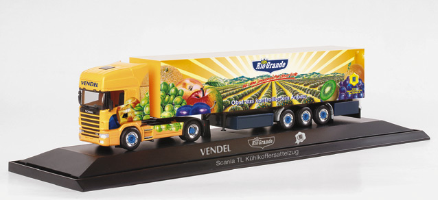 Scania TL refrigeated box semitrailer “Vendel/Rio Grande”, PC – Herpa 120531