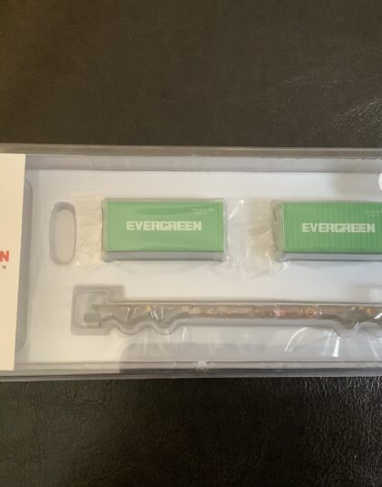 Container Wagon Sgjkkmms 699 wit 2 Evergreen Containers – Hobbytrain (by Lemke) H23204