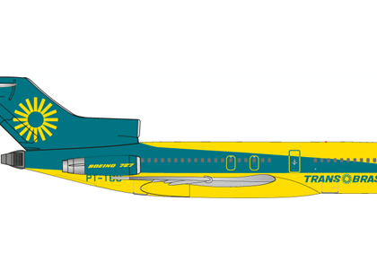 TransBrasil Boeing 727-100 “Energia Colorida” / “Colorful Energy” livery – Energia Petrolífera PT-TCB – Herpa 531078  