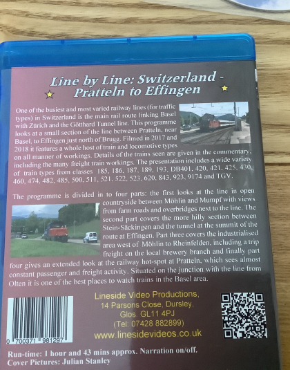 European Railway Line By Line Switzerland, Basel to Zurich Mainline 2018 Lineside Video Productions Blue Ray DVD  