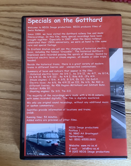 Specials on the Gotthard   REOS DVD from my own collection