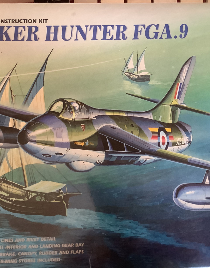 Hawker Hunter FGA.9 – Academy 1:48th scale PART BUILT KIT  see picture