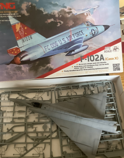 US Air Force F-102A – Meng 1:72scale PART BUILT KIT  See picture