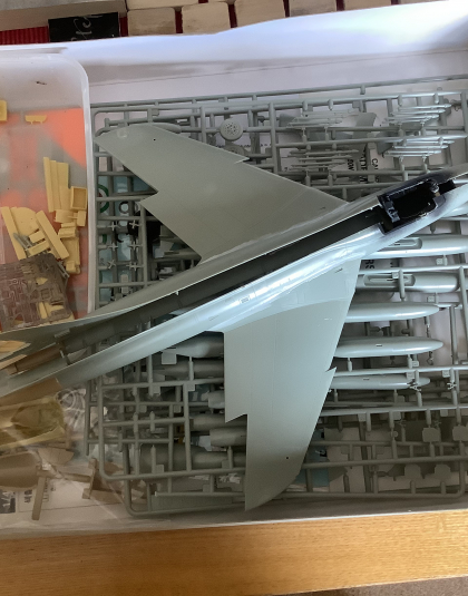 Hawker Hunter FGA.9 – Academy 1:48th scale PART BUILT KIT  see picture