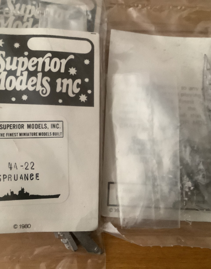 SPRUANCE  – Superior Models Inc 4A-22 Waterline ships pack of 2