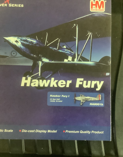 HobbyMaster HA8001b 1:48 Hawker Fury 43 Sqn RAF 1930’s “K1930” VGC