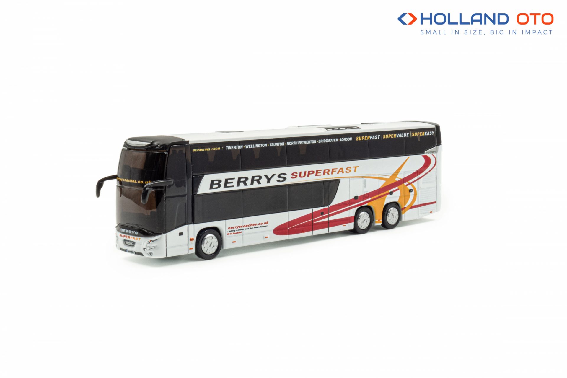 Berrys Coaches VDL Double Deck 1/87 scale model – Holland Oto/Buckie Model Centre