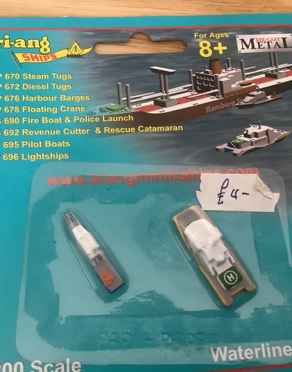 Revenue Cutter & Rescue Catameran Triang Minic 1/200 scale waterline ships S692