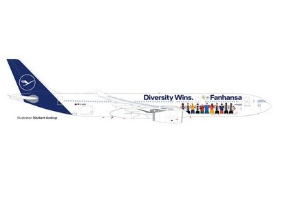 AIRBUS A330-300 LUFTHANSA FANHANSA D-AIKQ DIVERSITY- Herpa 537216