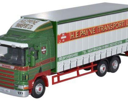 H E Payne Scania 94D  Curtainside  – Oxford Diecast 76S94002