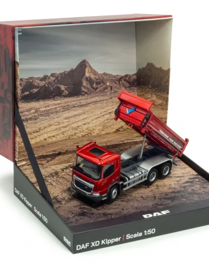 DAF XD Tipper –  Flame Red  – Holland Oto 1:50 scale