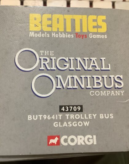 Glasgow BUT9641T trolly bus  – Beatties OOC  43709