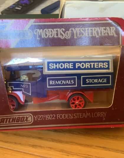 Shore Porters 1922 Foden Steam zlorry  – Matchbox Yesteryear Y27 pre owned
