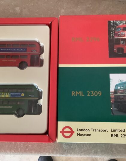London Transport Bus Set 6  RML 2296 plus RML 2308 –  1:76 scale – EFE 058787 Pre Owned