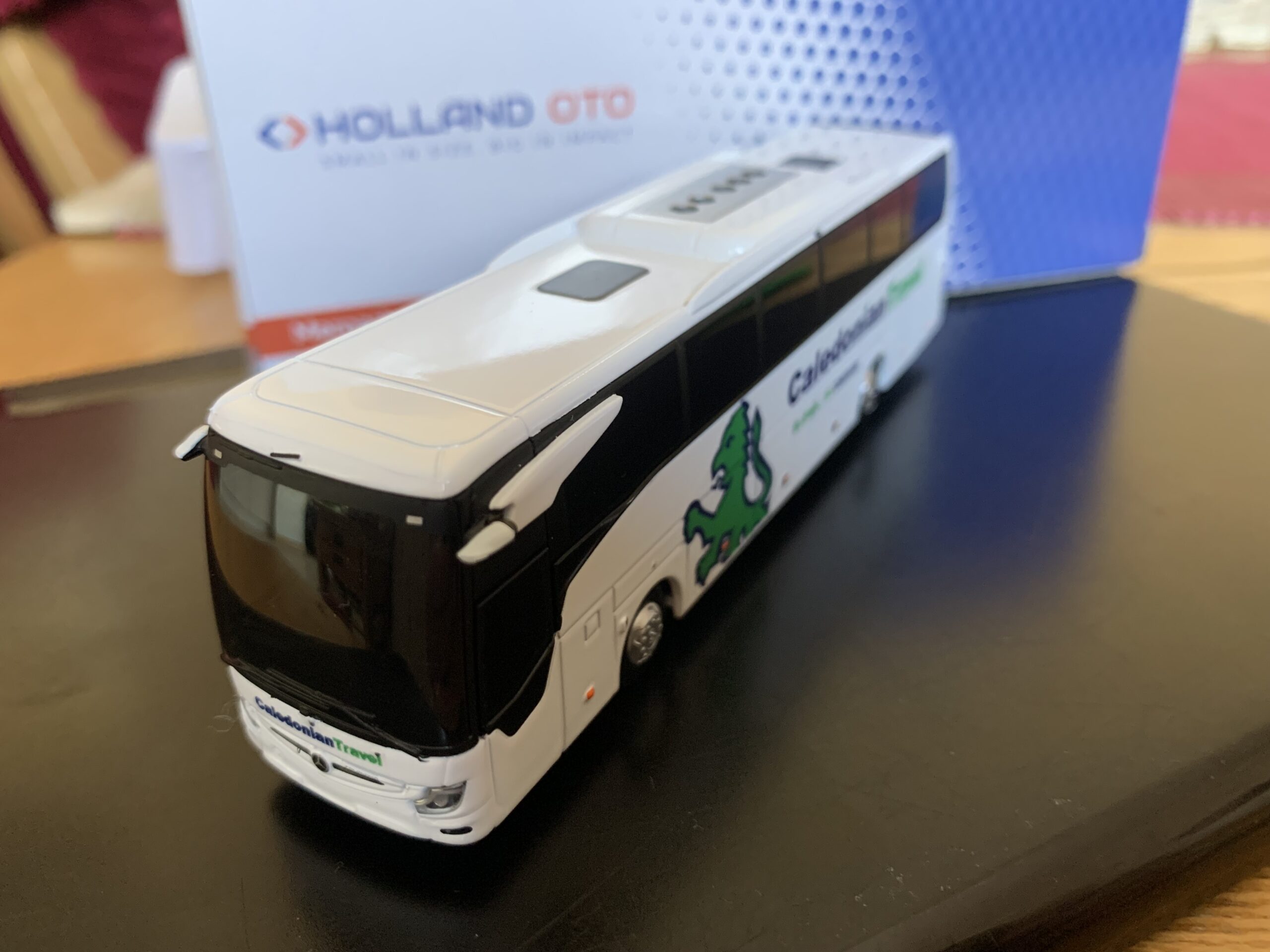Caledonian Travel GREEN livery - Mercedes Tourismo - HollandOto 1:87 scale - Image 3